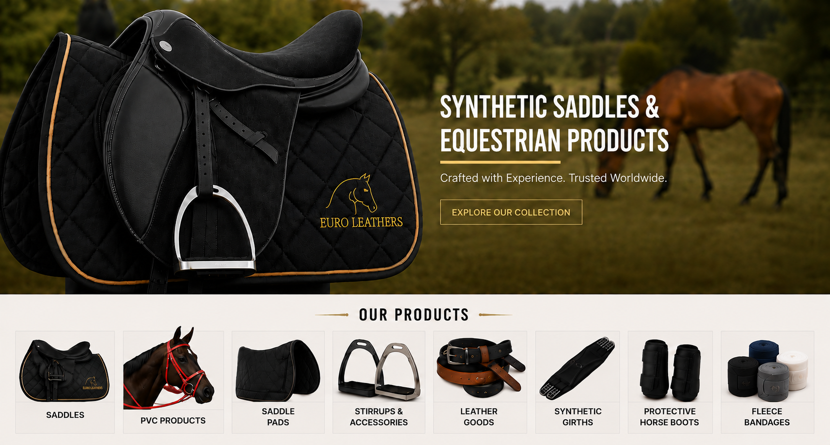 Euro Leathers equestrian saddle